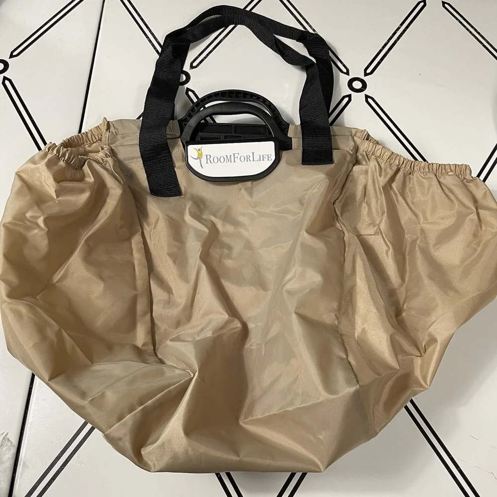 Reusable Grocery Shopping‎ Bags Lot of 3 Beige Foldable Large